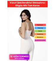 İz Göstermeyen Kaymaz Toparlayıcı Destekli Vücut Şekillendirici Sıkılaştırıcı Gögüs Altı Tam Korse (Ten)