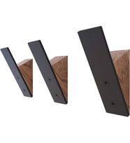 Duvar Askılığı Askısı - 3'lü Set - Metal Ahşap Siyah Metal Askılar, Duvar Askıları - Dekoratif Duvar Askıları - Duvar Askıları