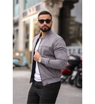 Erkek Süet Kolej Ceket (Gri)