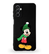 Samsung Galaxy M13 Uyumlu Lansman Kılıf Altı Kapalı İçi Kadife  Mickey Mouse-G Tasarımlı  Kapak (Şeffaf)