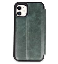 iPhone 11 Kılıf Flip Cover - Koyu Yeşil