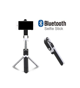 Siyah-beyaz Bluetooth Selfie Çubuğu Tripod Vlog Monopod Telefon Tutucu