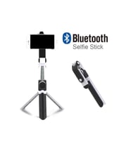 Siyah-beyaz Bluetooth Selfie Çubuğu Tripod Vlog Monopod Telefon Tutucu