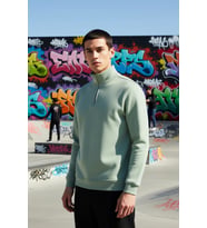 Erkek Dik Yaka Fermuarlı Standart Kol Regular Kalıp Sweatshirt Fonksiyonel Dayanıklı Rahat