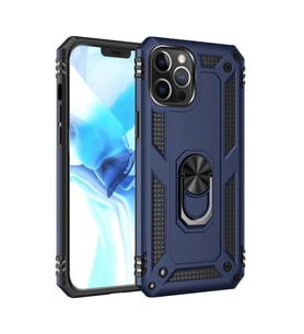 Apple iPhone 12 Pro Max Kılıf Sofya Yüzüklü Silikon Kapak - Lacivert