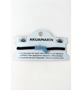 Akuamarin Kırık Taşlı Ip Bileklik