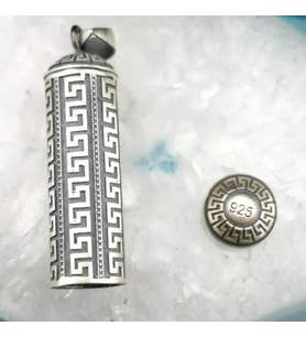 Silindir Cevşeni Kebir Dualı 925 Ayar Gümüş Erkek Kolye Ucu