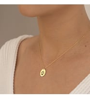 DKMN Gümüş Yuvarlak Pati Gümüş Kolye Kadın Gümüş Kolye (Gold)