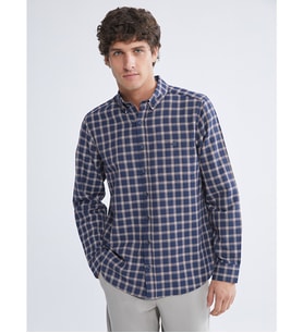 LCWAIKIKI Classic Bordo Regular Fit Uzun Kollu Ekose Erkek Gömlek
