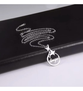 Kişiye Özel 925 Ayar Gümüş Angel Kelebek Kolye (Gümüş)