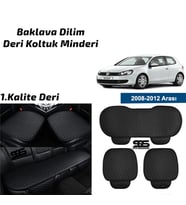 Volkswagen Golf 6 2008-2012 Siyah Deri Oto Koltuk Minderi