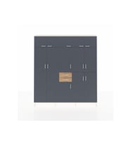 Arges Dolap 10 Raflı 2 Çekmeceli 3 Askılı 220x30x243 Aytaşı-Antrasit/Çam
