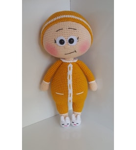 Sarı Uykucu Bonnie Amigurumi Organik Oyuncak