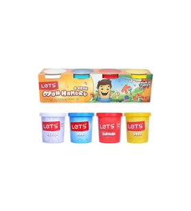 4`lü Ana Renk Oyun Hamuru 560 gr Lets Oyun Hamur Seti 4 Renk 140grx4