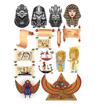 Mısır Temalı Sticker Set-2 13 Parça Telefon, Tablet, Defter, Laptop Sticker