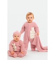 KIZ BEBEK JAKARLI WELSOFT  TULUM ZIBIN BERE VE BATTANİYELİ 5 Lİ TAKIM (Gül Kurusu)