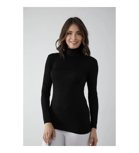 Sİyah Uzun Kol Balıkçı Body Likralı