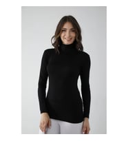 Sİyah Uzun Kol Balıkçı Body Likralı