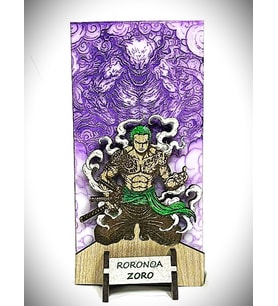 DÜKKAN DESİGN LAZER KAZIMA EL BOYAMA ONE PİECE RORONOA ZORO AHŞAP BİBLO
