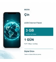 Northcity Çin eSIM İnternet Paketi Günlük 3 GB 1 Gün - FUP 1 Mbps / nonhkip