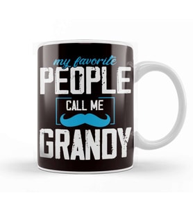 Favorite People Call Me Grandy Grandparents Grandma Grandpa Kupa Bardak Porselen