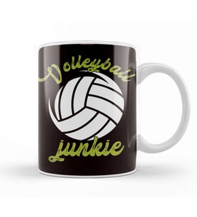 Volleyball Junkie Ball Sports Beach Volleyball Player Setter Kupa Bardak Porselen
