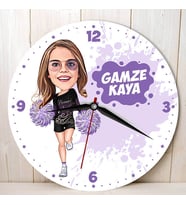 Ponpon Kız Çocuğa Hediye Karikatürlü Duvar Saati