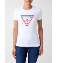 Guess Yeni Kısa Kollu Bisiklet Yaka Original Taş İşlemeli Kadın Beyaz T-shirt W6YI54K4870-G011