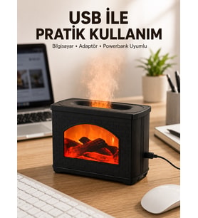 Aromaterapi Difüzör Ultrasonik Sessiz Nemlendirici USB Destekli