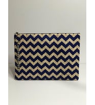 Lacivert Zigzag Clutch Çanta