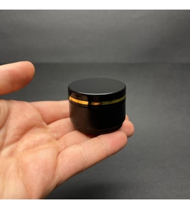 25 Ml Kapaklı Siyah Gold Yaldızlı Krem Kavanozu , 25 Cc Boş Kozmetik  Plastik Krem Kutusu x 10 Adet