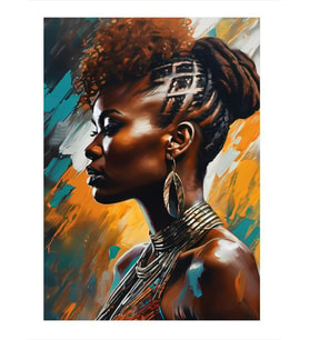 Afrikalı Kadın Art Mdf Tablo