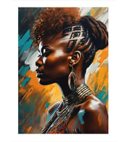 Afrikalı Kadın Art Mdf Tablo