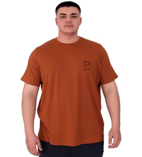 Mode XL Büyük Beden Erkek T-Shirt Bisiklet Yaka Space U25018 Tarçın