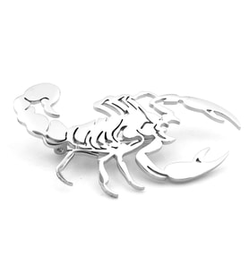 Akrep Scorpion Burç Parlak Paslanmaz Çelik Rozet Broş Pin RZ214