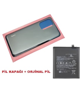 Xiaomi POCO F3 Arka Kapak Batarya Kapağı + PİL (CAM) SİYAH