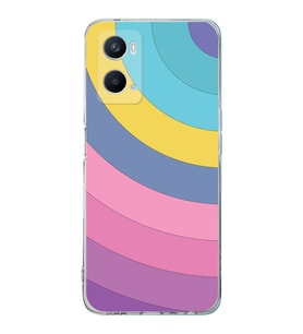 PrintiFy Oppo A96 Uyumlu Kamera Korumalı Renk Cümbüşü B Tasarımlı Şeffaf Silikon Kılıf