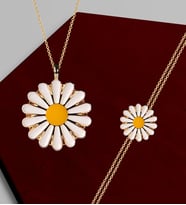 BK Gift Gold Papatya Kolye Bileklik Seti, Sevgiliye Hediye, Arkadaşa Hediye, Doğum Günü Hediyesi