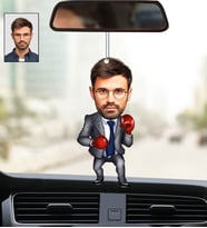 Kişiye Özel Fotoğraflı Başkan Tasarımlı Karikatür Araba Dikiz Ayna Süsü
