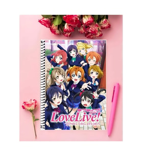 Lovelive Anime Defter 1 Adet Özel Tasarım A4 Boyutu 21*29 Cm Telli Kareli Defter
