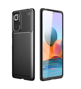 Xiaomi Redmi Note 10 Pro Kılıf Esnek Soft Karbon Tasarım Legion Serisi (Siyah)