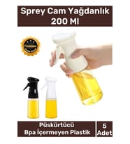 Deluxe Atomize Başlık Fan Şekilli Püskürtücü Bpa İçermeyen Plastik Sprey Cam Yağdanlık 200 ml 5 Adet