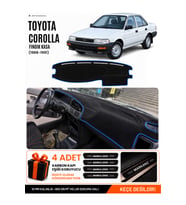 TOYOTA COROLLA FINDIK KASA (1988-1991) Uyumlu Torpido Örtüsü Torpido Kılıfı - Siyah Mavi
