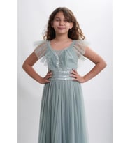 Kanilla Kız Çocuk Uzun Abiye Elbise 5320 Mint