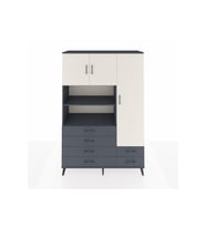 Hyperion Dolap 9 Raflı 6 Çekmeceli 3 Kapaklı 132x44x195 Antrasit-Aytaşı/Antrasit