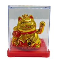 Maneki Neko El Sallayan Mini Şans Kedisi Gold Solar Güneş Enerjili 5x5cm F9GLD09