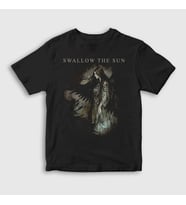 Presmono Unisex Çocuk Siyah Wings Swallow The Sun T-Shirt 530487tt