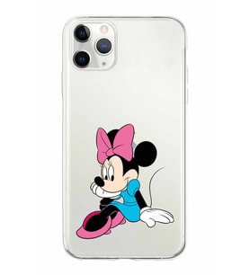 Apple iPhone 11 Pro Uyumlu Kapak Minnie Mouse Tasarımlı Şeffaf Silikon Kılıf