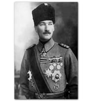 Cakatablo Atatürk Kalpaklı Madalyalı MDF Tablo