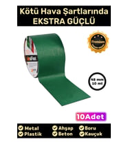 Süper Güçlü Su Geçirmez Sızdırmaz Yeşil Renk Çok Amaçlı Tamir İzolasyon Bandı 48mm x 10m - 10 Adet